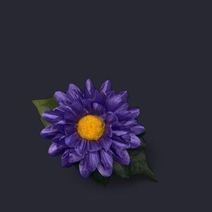 Purple Daisy Flower Hair clip with Yellow Center